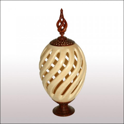 Sycamore Open Barley Twist Vase With Bubinga Finial