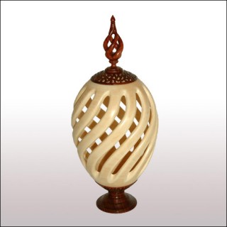 Sycamore Open Barley Twist Vase With Bubinga Finial