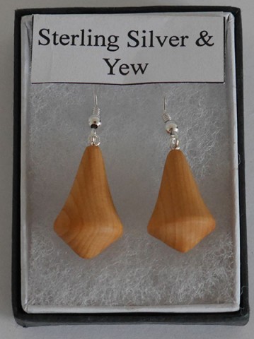 Sterling Silver & Yew Earrings